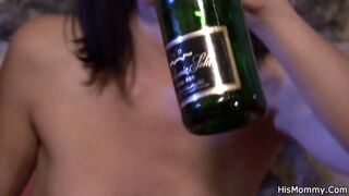 HIS MOMMY - Teen girl toying mature lesbian mommy