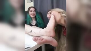 Slave girl licking feet