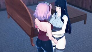 Sakura Eating Hinata's Pussy, Trib until Orgasm. Naruto Lesbian Hentai.