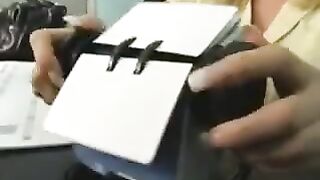 Angie and Sophia lesbian office scene