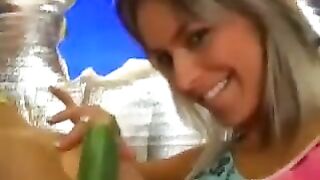 Pussy loves a cucumber