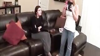 Conservative girl gets feet licked by friend