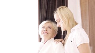 Granny is getting a new tenant to eat her hairy pussy