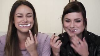 2 girls showing their oral and swallowing skills – mega hot