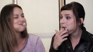 2 girls showing their oral and swallowing skills – mega hot