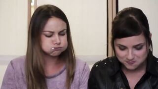 2 girls showing their oral and swallowing skills – mega hot