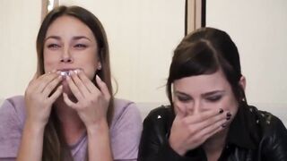 2 girls showing their oral and swallowing skills – mega hot