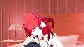 Kuroka rough fucks Rias Gremory with a strapon. DxD Lesbian Hentai.