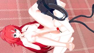Kuroka rough fucks Rias Gremory with a strapon. DxD Lesbian Hentai.