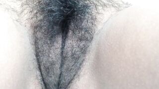hairy Mexican shows pussy up close