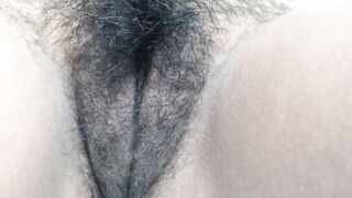 hairy Mexican shows pussy up close