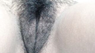 hairy Mexican shows pussy up close