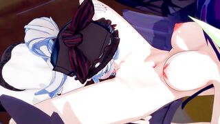 Albedo Gets her Pussy Eaten by Shalltear Bloodfallen (Overlord Lesbian Hentai)