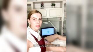 Depilation for a very sexy girl, during the procedure I got very wet, could I resist stroking her?