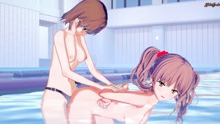 Misaka Mikoto Strapon Fucks Shirai Kuroko in a Pool - a certain Scientific Railgun Hentai.