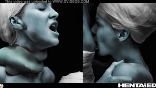 Real Life Hentai - Alien Lesbian Breastfeeding and self Anal Fuck