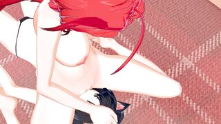 Gremory Rias gets her pussy eaten, rides Kuroka's face. High School DxD Lesbian Hentai.