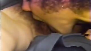 Mature is licking a young girl on a airline