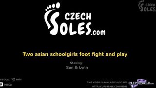 Two Asian Schoolgirls Foot Fight and Play (feet, Foot Worship, Vietnamese)
