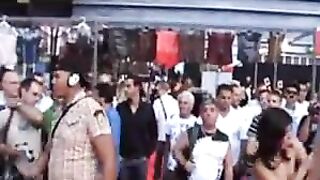 VIKI walking around porn show with pal in relic of a video