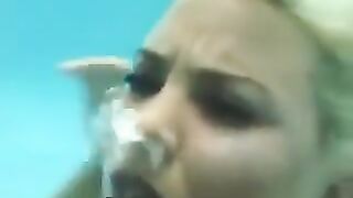 Lesbian babes fucking underwater