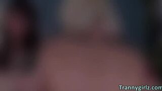 Sweet TS Natalie Mars and Isabella Sorrenti caressing each tits