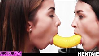 Real Life Hentai - Best friends have fun with dildos and drown in a ton of cum