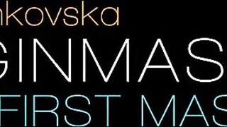 Russian Jankovska’s first time oil body massage by a sexy masseuse