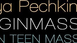 Virgin masseuse massages another virgin Gulya with oil