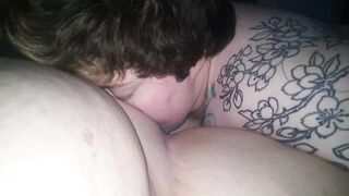 Hot Lesbian Oral to Strap Part 1