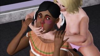 Fat and Skinny. Hard Lesbian Sex in the Sims Game - Porno Game