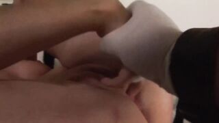 The slut first gets her pussy stretched by her arm friend ep or her man pisses on his face