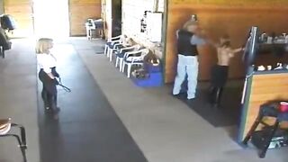 Older boss tied up Blondie Jaque in a barn so she can be spanked and punished for her felony