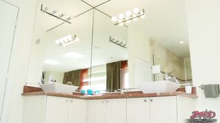 Stepmom showers with her stepdaughter