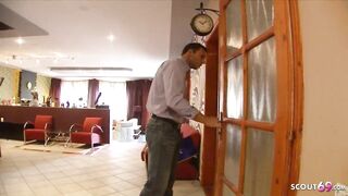 HUSBAND CATCH WIFE LESBO WITH MAID AND JOIN IN FFM THREESOME