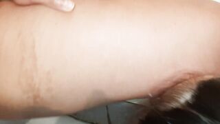 Pissing into her girlfriend's mouth and cumming from her tongue