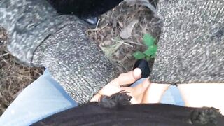 Exhibitionist girl peeps and masturbates while we fuck