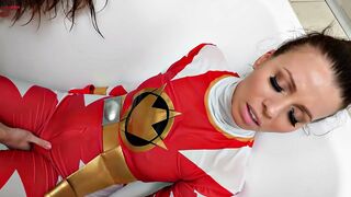 Lesbian Super heroes Sex Fight - Red Ranger defeated and humiliated