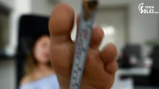 Foot Size Rivalry and Comparing on Workplace (office Feet, Big Feet, Small Feet, Foot Teasing, Toes)