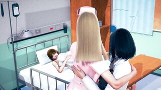 Doctor Fingering Nurse in Front of Patient At Hospital Room