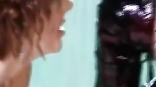 Lustful lesbos fuck using strap on dildo