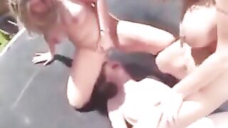 Lesbians Squirting all over her