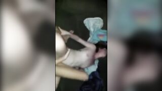 Amateur lesbians fuck with double ended dildo