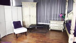 Gagged blonde got tied up tight, with a rope and left on the floor, for a while