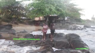 a public fuck at kribi beach in Cameroon between two tourists.  The girl with the big buttocks and the basketball player guy with a big one take pleasure at the beach in the middle of the day in front of the users.  It’s something new to consume wit