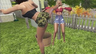 Pantyhose Neighbors Catfight Phantasy