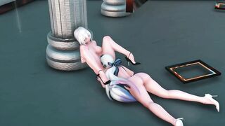 MMD Haku high class stripper that make men cry for no cum left 3d hentai fap challenge