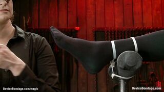 Ebony in split suspension caned (Nyrobi Knight, Claire Adams, Nikki Darling, Niki Dominick, Nyrobi Knights)