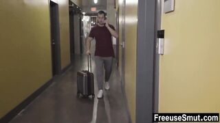 Lucky guy used by hotel staff as fuck toy
