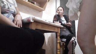 From dirty talk, our three pussies began to flow and cum